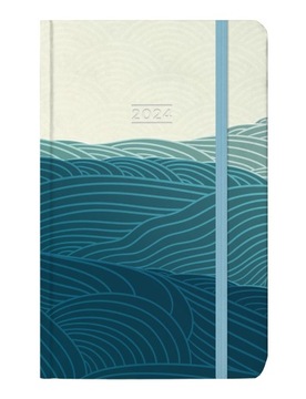 ALBI Kalendarz książkowy na rok 2024 kieszonkowy A6,sztywna oprawa,morski