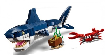 Klocki Creator 31088 Morskie stworzenia LEGO 3 w 1 rekin krab kałamarnica