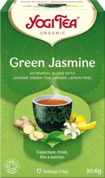 HERBATA Zielona Green Jasmine JAŚMINOWY PORANEK BIO (17x1,8g) - YOGI TEA