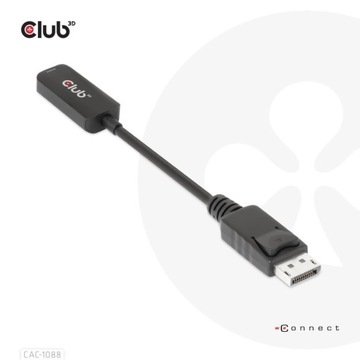 Club 3D Adapter aktywny DisplayPort 1.4 do HDMI 4K 120Hz/8K 60Hz HDR (M/F),