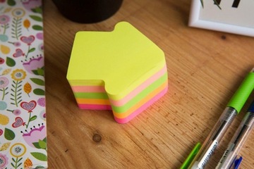 САМОКЛЕЙКИ ДЛЯ ЗАПИСОК 70х70ММ 400К НЕОНОВОЕ СЕРДЦЕ