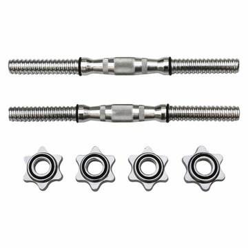 Gryf prosty śrubowy Proiron 36 cm / 25 mm krótki sztangielka z zaciskami