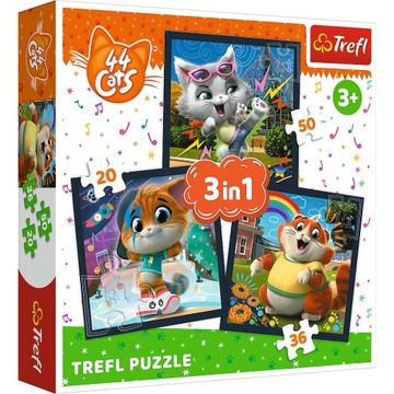 Puzzle Trefl 3w1 Poznaj urocze Kociaki