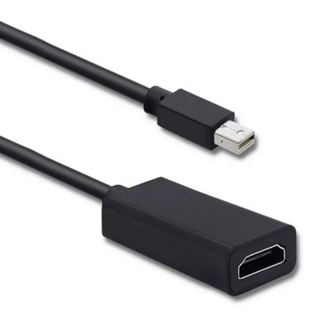 Qoltec Mini DisplayPort v1.1, штекер, HDMI A, гнездо, 4K, 0,2 м, экранированный ноутбук