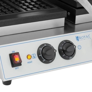 Прямоугольная двойная вафельница для 4 бельгийских вафель, 2 x 1500 Вт