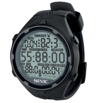 Компьютер для дайвинга Seac Action HR черный
