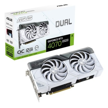 Видеокарта Asus DUAL RTX 4070 SUPER OC 12 ГБ БЕЛАЯ