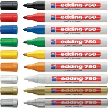 Маркер EDDING 750 с черным масляным лаком, 3 шт.