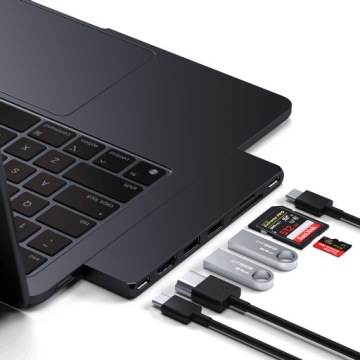 Satechi Pro Hub Slim с двумя USB-C для MacBook USB, HDMI, USB-A, SD/microSD