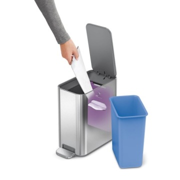 SimpleHuman Slim Pedal Bin Bin 5 л / серебряный коврик