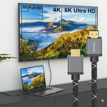 Кабель Hama Ultra High Speed ​​8K HDMI 2.1 3м серый