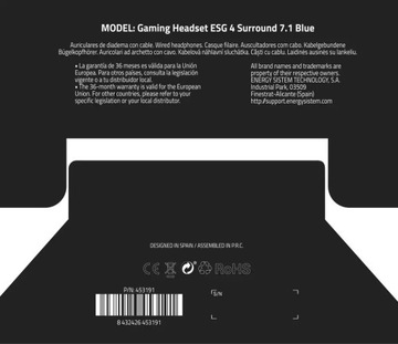Игровая гарнитура Energy Sistem ESG 4 Surround 7.1 Проводная гарнитура