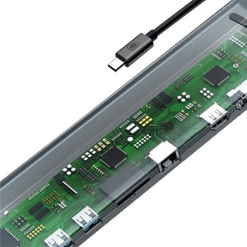 ДОК-СТАНЦИЯ АДАПТЕРА BASEUS концентратор 11 в 1 3xUSB-C 2xHDMI USB-C Rj45 Micro SD
