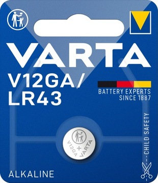 1x Bateria alkaliczna VARTA V12GA LR43 AG12 L1142