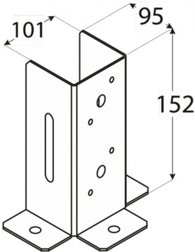 Основание колонны PSP DX 100, привинченное к бетону
