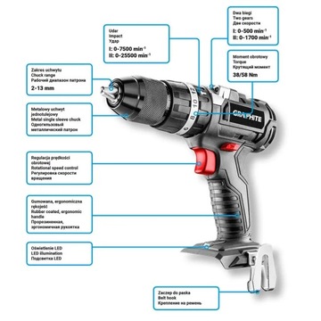 GRAPHITE ENERGY+ Wkrętarka Udar BEZSZCZ 18V 58G020