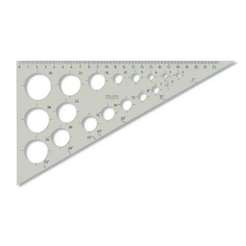 EKIERKA 22 CM Z SZABLONEM KOŁOWYM 60/250 mm