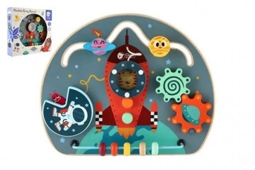 TABLICA MANIPULACYJNA SENSORYCZNA EDUKACYJNA DREWNIANA 6W1 CLASSIC WORLD