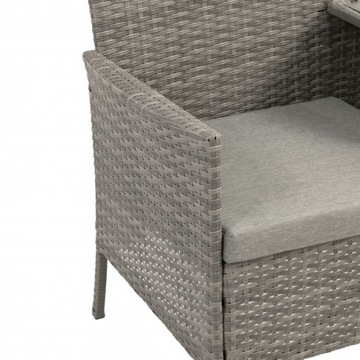 Greemotion Felin ławka ogrodowa ze stołem, 141 x 86,5 x 66 cm, szary POWYST