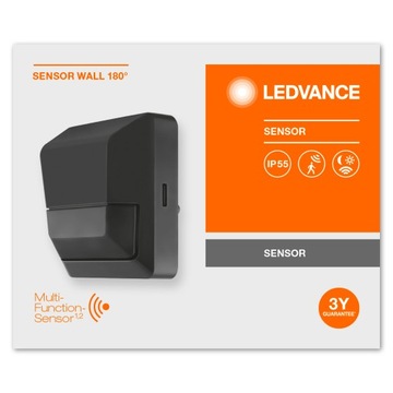 LEDVANCE Настенный датчик движения СВЧ SENSOR 180 IP55 8м антрацит
