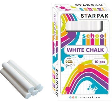 Kreda Starpak 10 szt. Gruba kreda w kolorze białym do pisania na tablicy