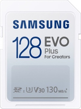 Karta Pamięci SD 128 GB Samsung Evo Plus Max Prędkość 130 Mb/s