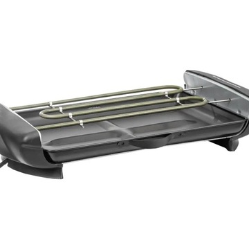 Бездымный электрогриль для кухни на террасе.Компактный настольный садовый гриль.