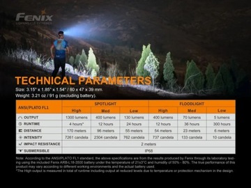 Fenix ​​HM65RTRAIL - Светодиодный аккумуляторный налобный фонарь 2xLED/2xCR123A IP68