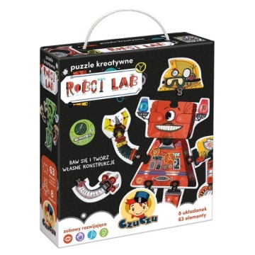 Rozvíjející Dětská skládačka Puzzle 63 dílků Robot Lab Set