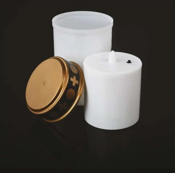 Светодиодная кладбищенская свеча, белая, 2x C, датчик сумерек, IP44, таймер / DCCV2