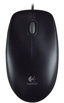 Проводная мышь Logitech B100, черная, оптический сенсор
