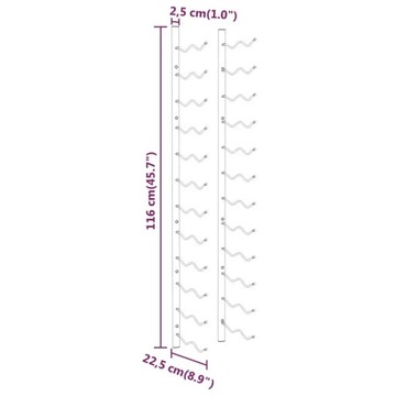 ŚCIENNY UCHWYT NA 24 BUTELKI WINA BIAŁY ŻELAZNY