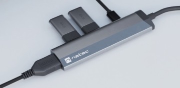 Многопортовый адаптер Natec Fowler Slim USB-C -> концентратор USB 3.0 x2, HDMI 4K, USB-C