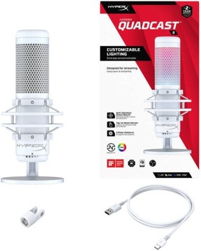 HyperX QuadCast S — конденсаторный USB-микрофон RGB для ПК, PS5, PS4, Mac