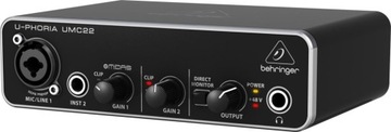 USB-ИНТЕРФЕЙС BEHRINGER UMC 22 С ПРЕДУСИЛИТЕЛЕМ MIDAS