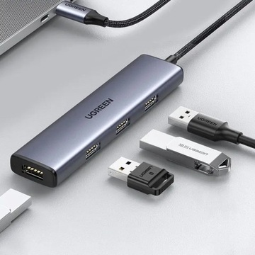 Adapter 4w1 UGREEN CM473 Hub USB-C do 4x USB 3.0