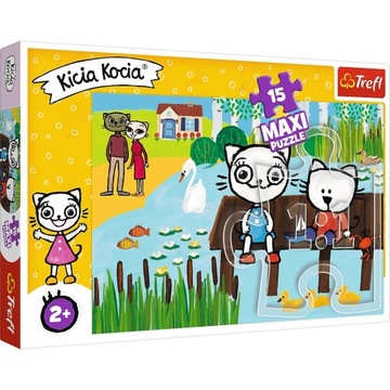 Puzzle 15 maxi Kicia Kocia nad jeziorem 14331