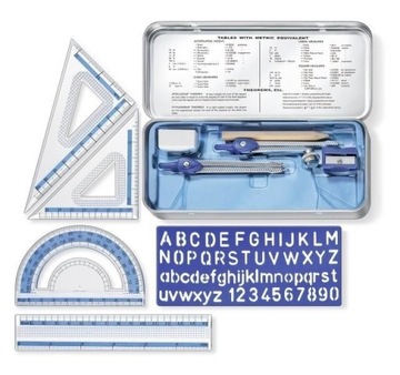 Геометрический набор в футляре STAEDTLER, 10 элементов!