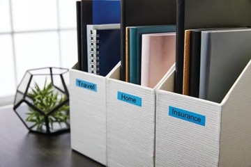 Лента Dymo 45021 S0720610 12 мм Черная лента с белым принтом