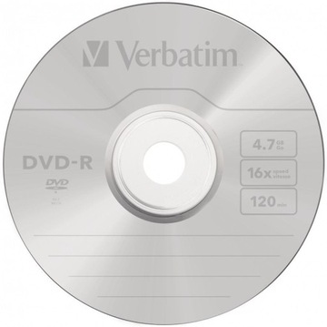DVD-R Verbatim 4,7 ГБ X16, матовое серебро (шпиндель 10)
