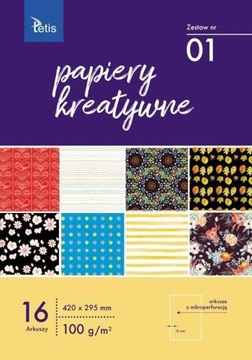 Papier kolorowy A3 Tetis 16 arkuszy 100 g/m² 01