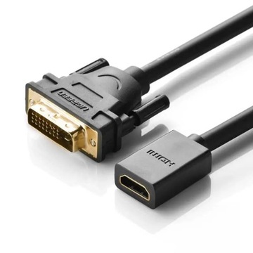 Кабель-переходник DVI (м) - HDMI (гнездо) 0,15 м Ugreen 20118 Черный