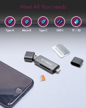 Картридер IB-CR200-C USB 2.0 Type-C,TYPE_A