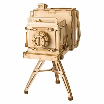 ROBOTIME DREWNIANY MODEL PUZZLE KAMERA CAMERA VINTAGE ORGANIZER DIY 142 el.