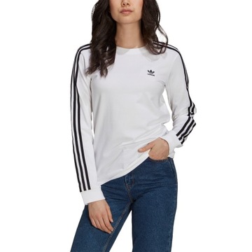 Koszulka damska Longsleeve Adidas ADICOLOR Biała Czarne Logo Paski 34/S