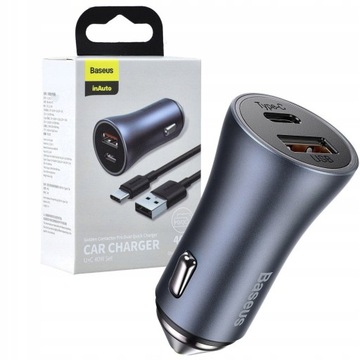 Автомобильное зарядное устройство USB тип C Baseus 3000 мА