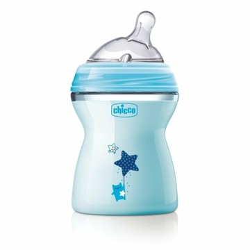 Пластиковая бутылка Chicco Natural Feeling Bleu 2М+250мл