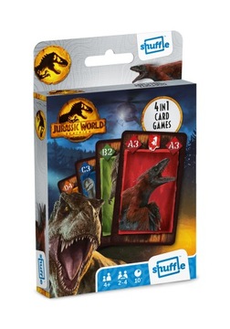 Игра для вечеринки Детская карточная игра 4в1 Парк Юрского периода Cartamundi ХОРОШО