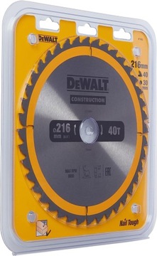 Пильное полотно по дереву DEWALT DT1953 216x30 мм 40 зубьев
