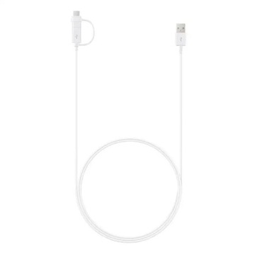 Кабель Samsung 2в1 USB — microUSB — USB-C 1,5 м белый